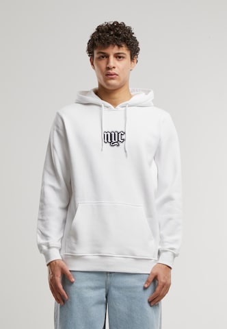 Bluză de molton 'NYC Old English Wording' de la Mister Tee pe alb