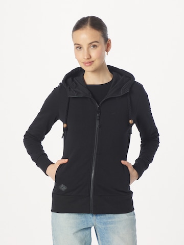 Ragwear Zip-Up Hoodie 'Paya' in Black: front