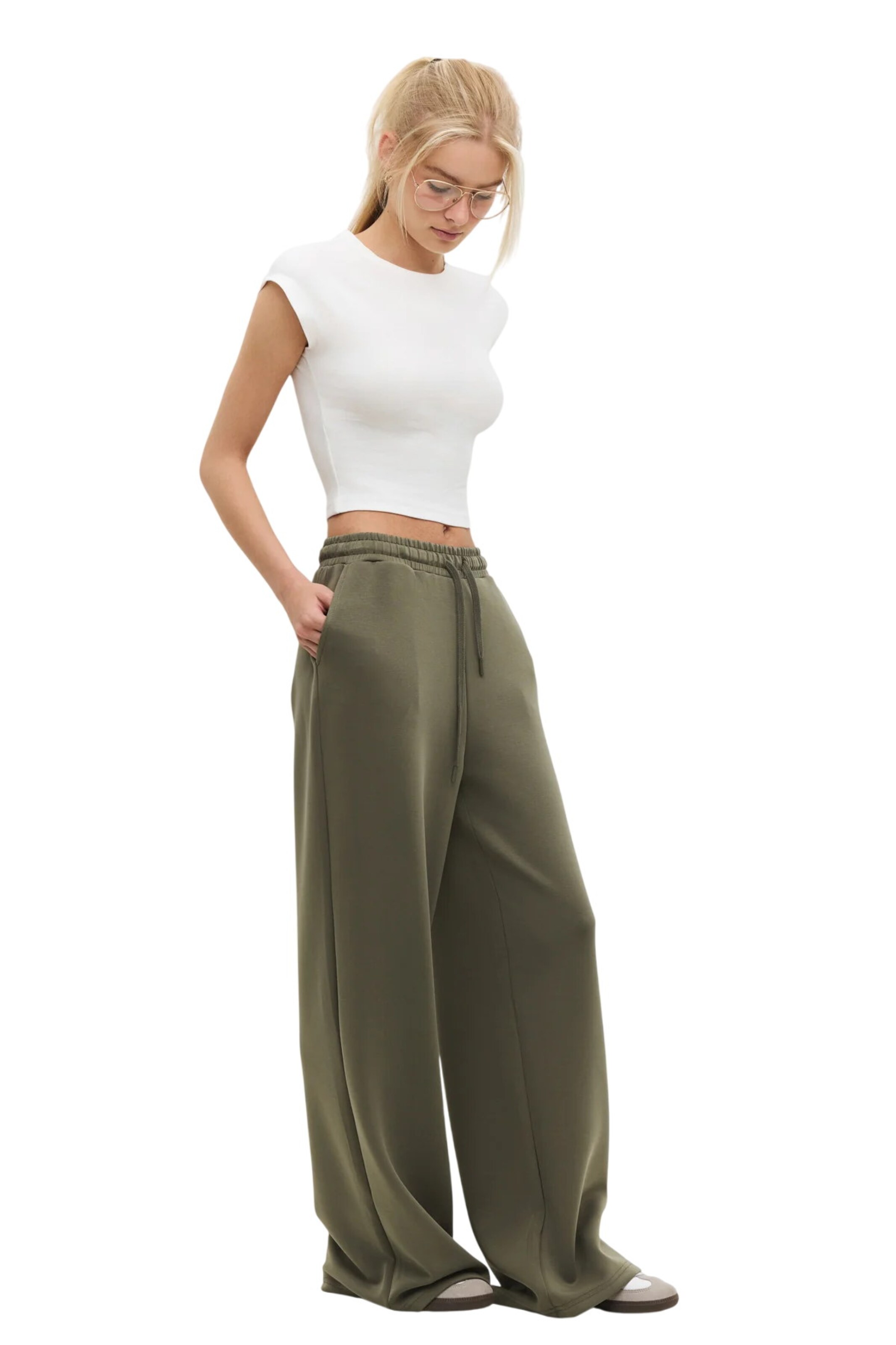 No Matter What Wide leg Broek in Groen