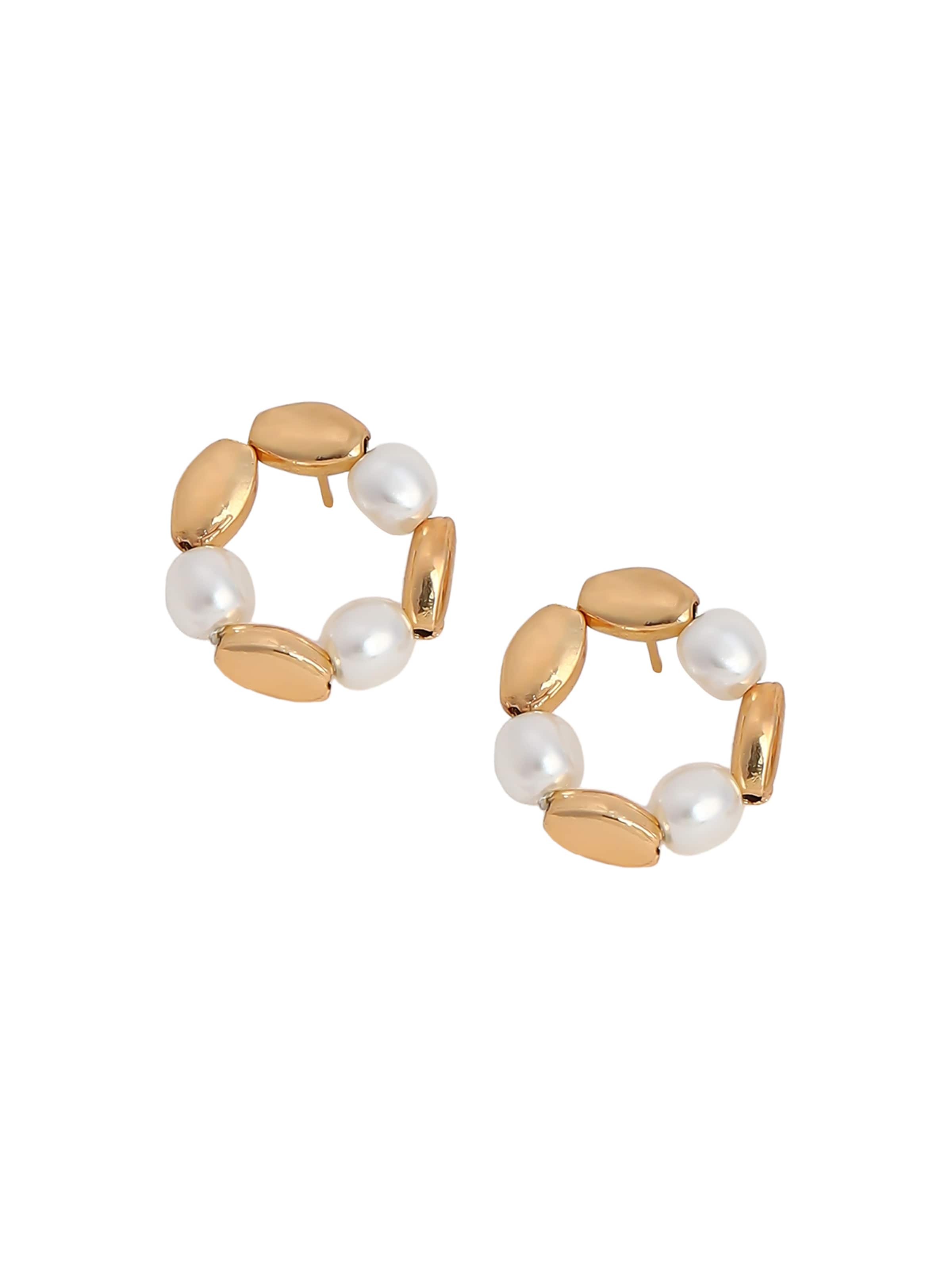 SOHI Náušnice ' Innogen ' - Zlatá: predná strana