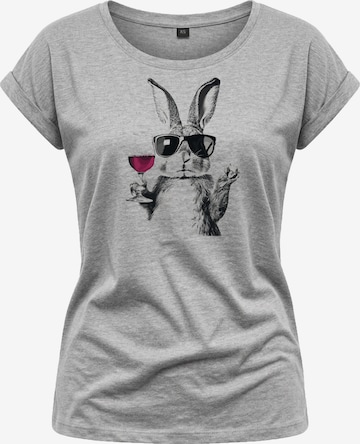 MAKAYA Shirt 'Wein Hase' in Grey: front