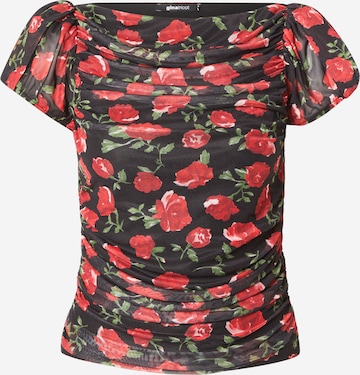 Gina Tricot Тениска в черно: отпред