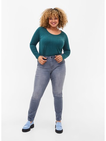Zizzi Shirt 'VIVI' in Blau