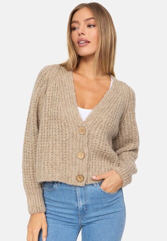 Decay Knit Cardigan in Beige: front