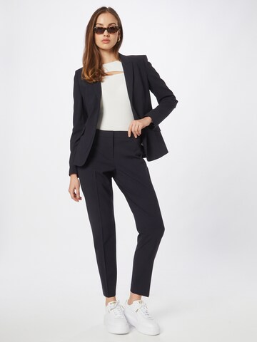 BOSS Black Slim fit Trousers with creases 'Tiluna' in Blue