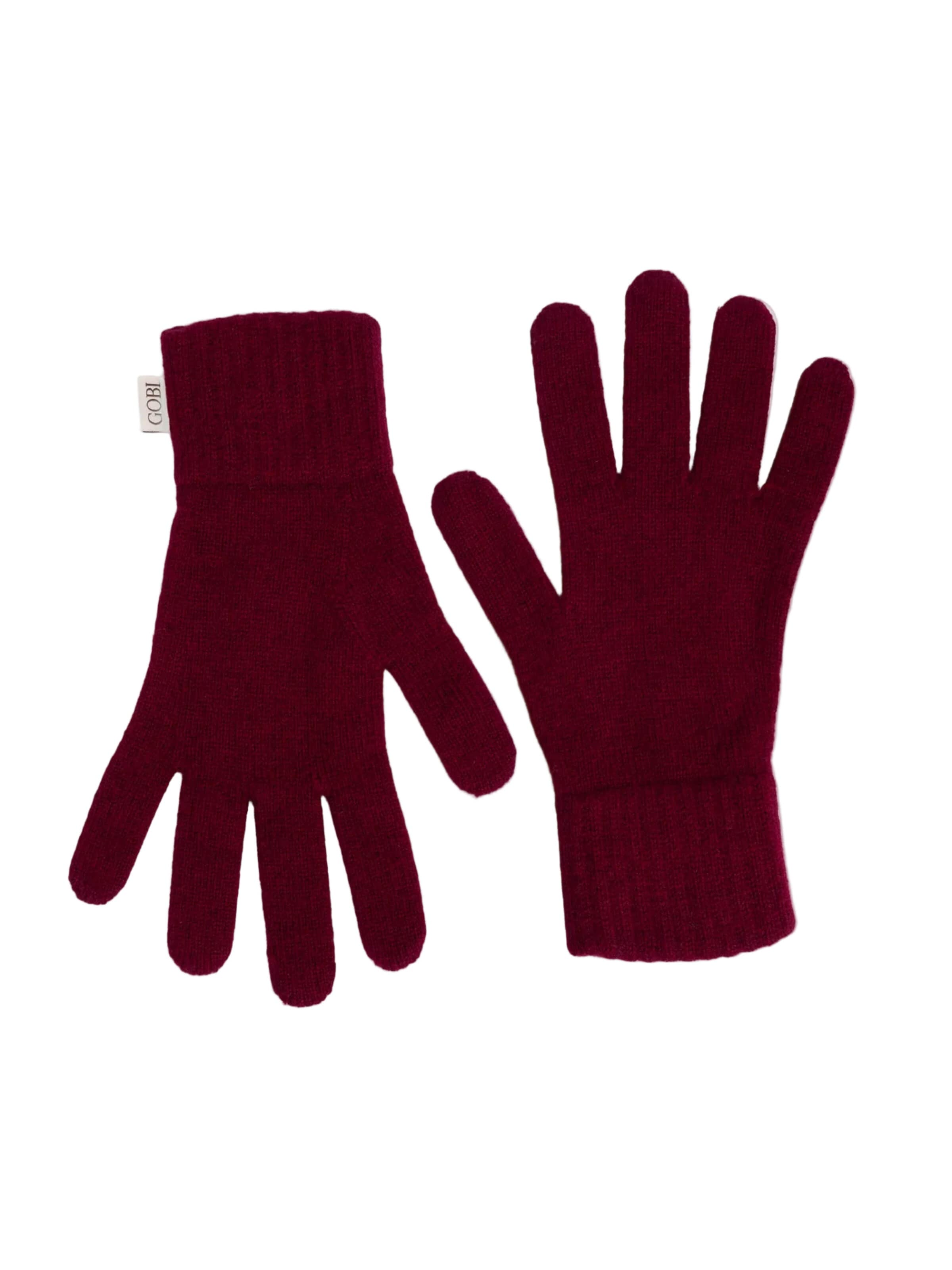 GOBI Cashmere Fingerhandschuhe 'Essential Knit Cashmere Gloves'‌ in Rot: Vorderseite
