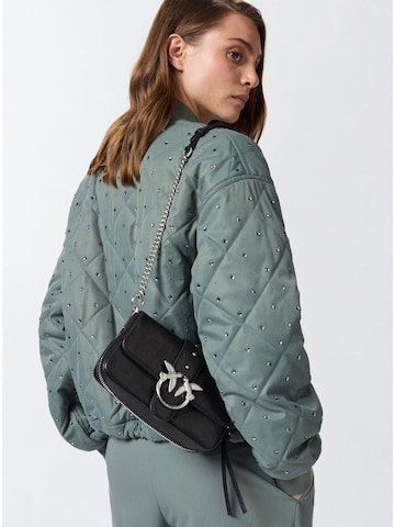 PINKO Schoudertas 'Pinko Sac Rabat Love One Slouchy Zip Mini Vite Noir' in Zwart