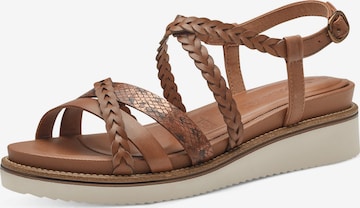 TAMARIS Sandalen met riem in Bruin: voorkant