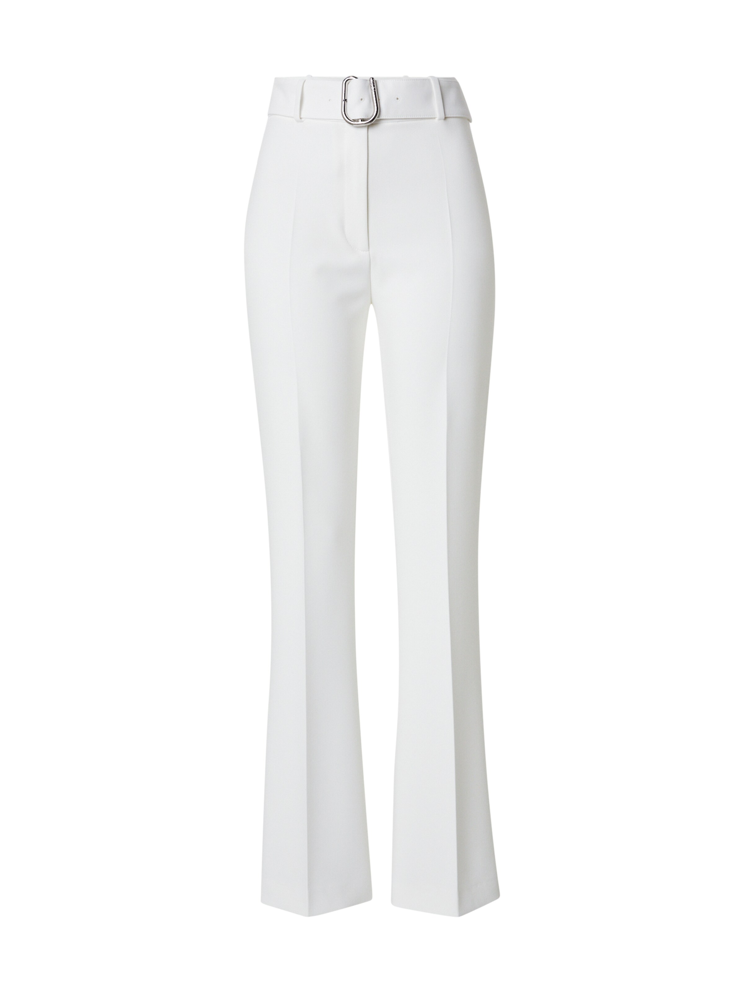 Flared Pantaloni con piega frontale 'Hazula' di HUGO in bianco: frontale