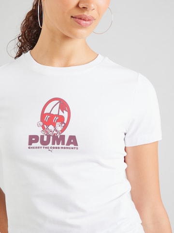 PUMA Paita 'CHERRY THE MOMENT' värissä valkoinen