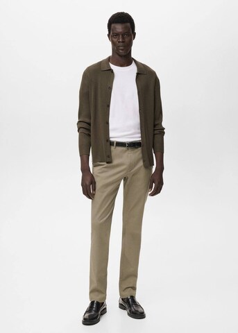 MANGO MAN Knit Cardigan 'London' in Green