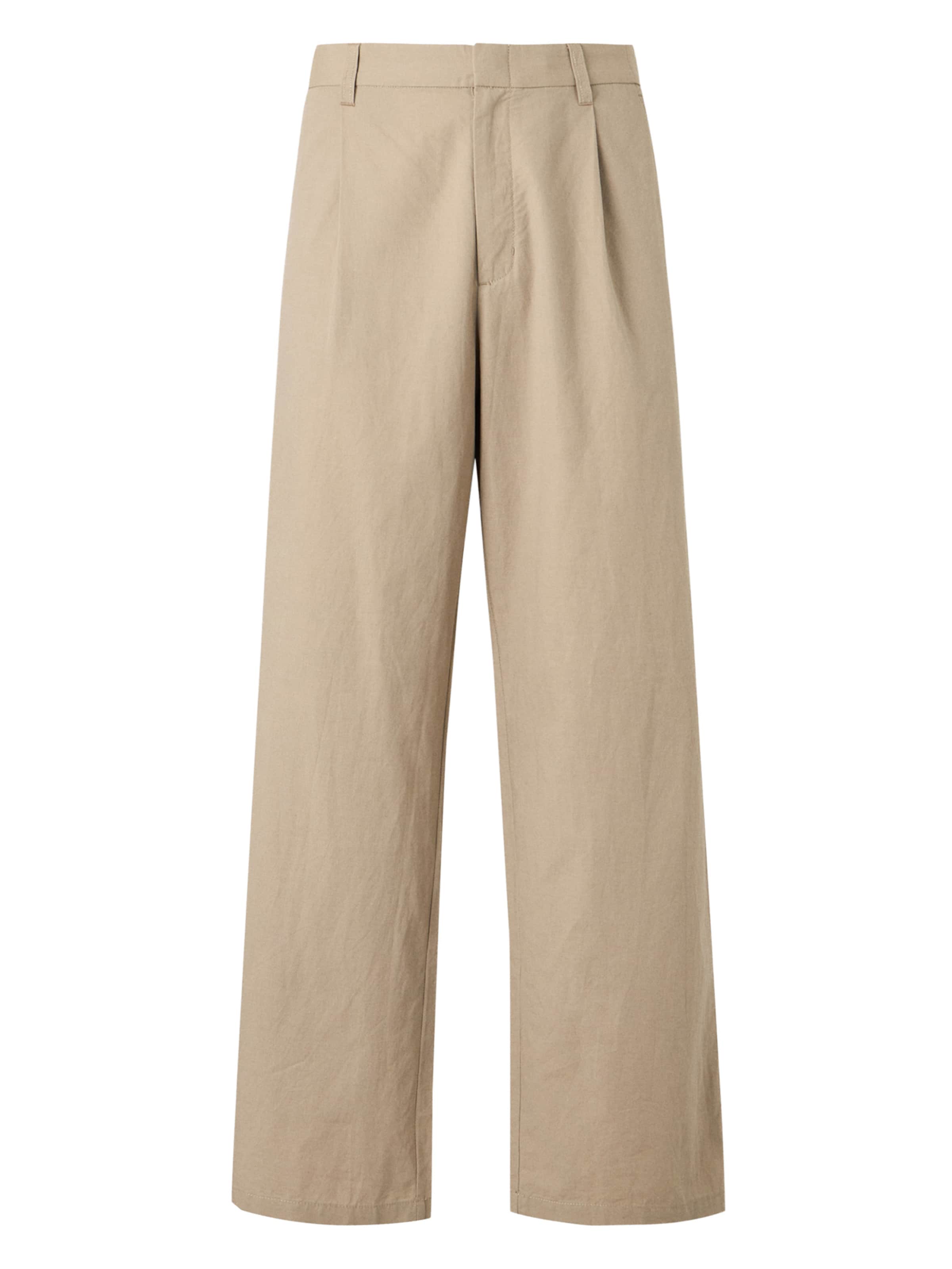 Samsøe Samsøe Loose fit Pleat-Front Pants 'Valentin' in Beige: front