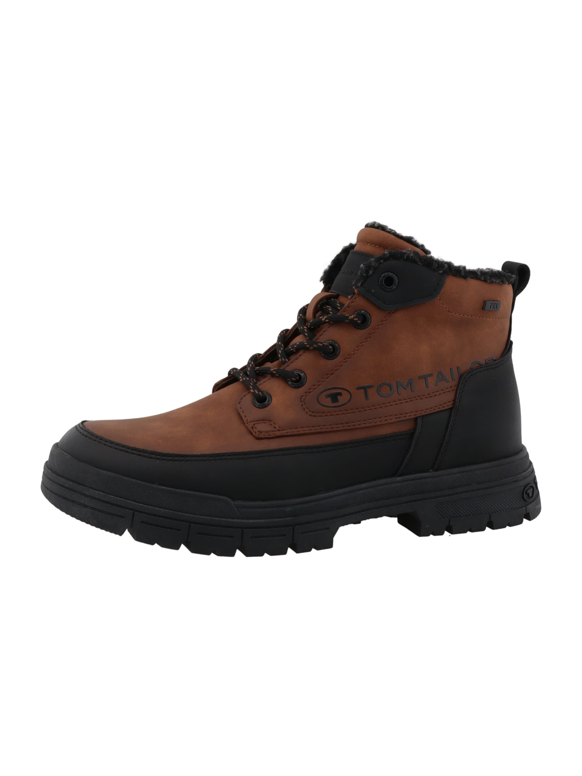 TOM TAILOR Lace-Up Boots in Brown: front