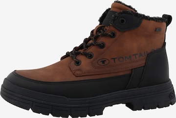 TOM TAILOR Ботинки на шнуровке в Коричневый: спереди