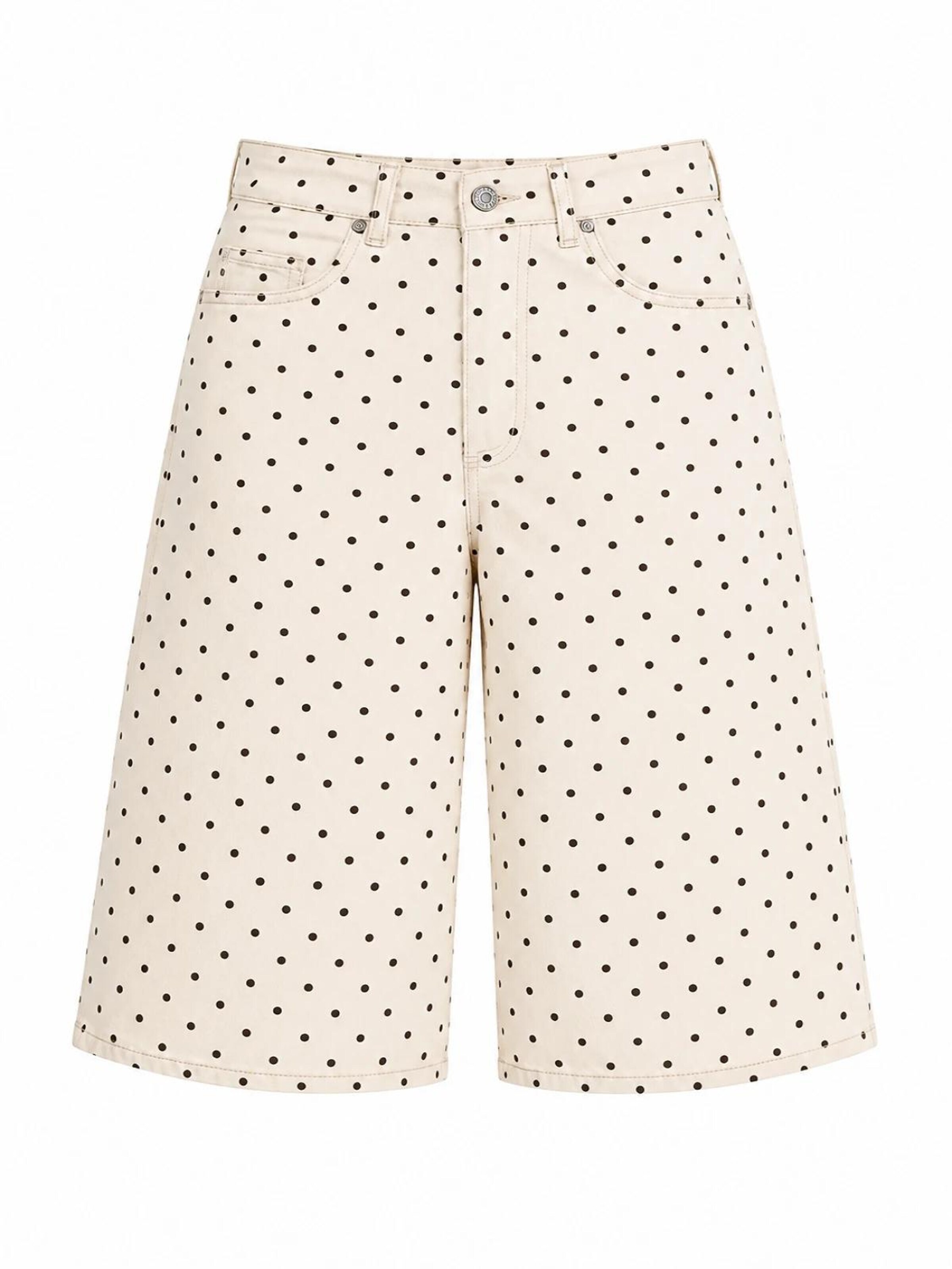 IT'S BASIC Loosefit Jeans 'POLKA BERMUDA SHORT'‌‌‌‌‌‌‌‌‌ in Beige