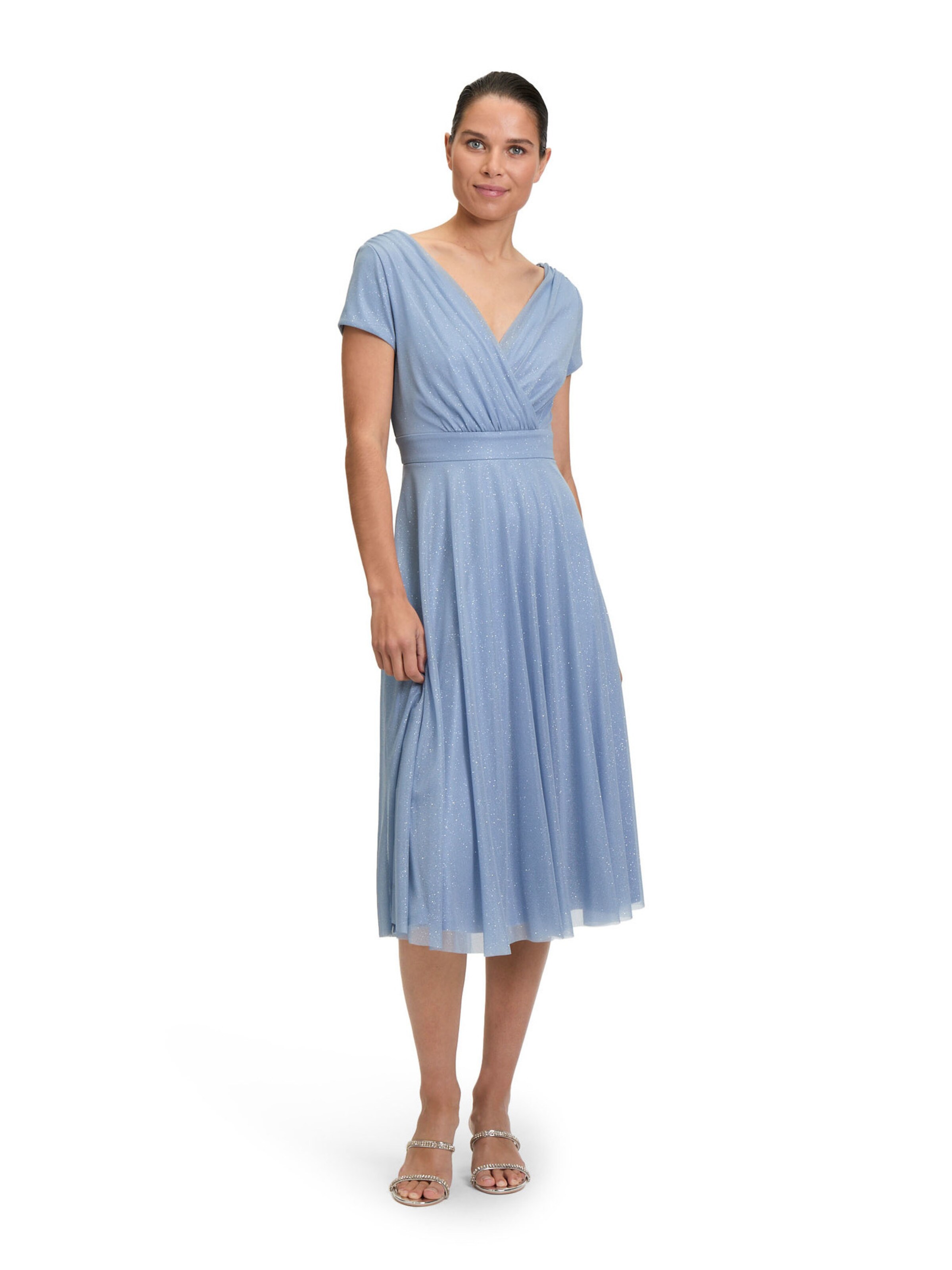 Abito da cocktail di Vera Mont in blu: frontale