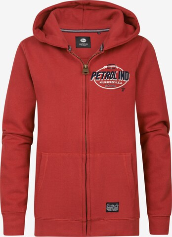 Petrol Industries Zip-Up Hoodie 'Choteau' in Red: front