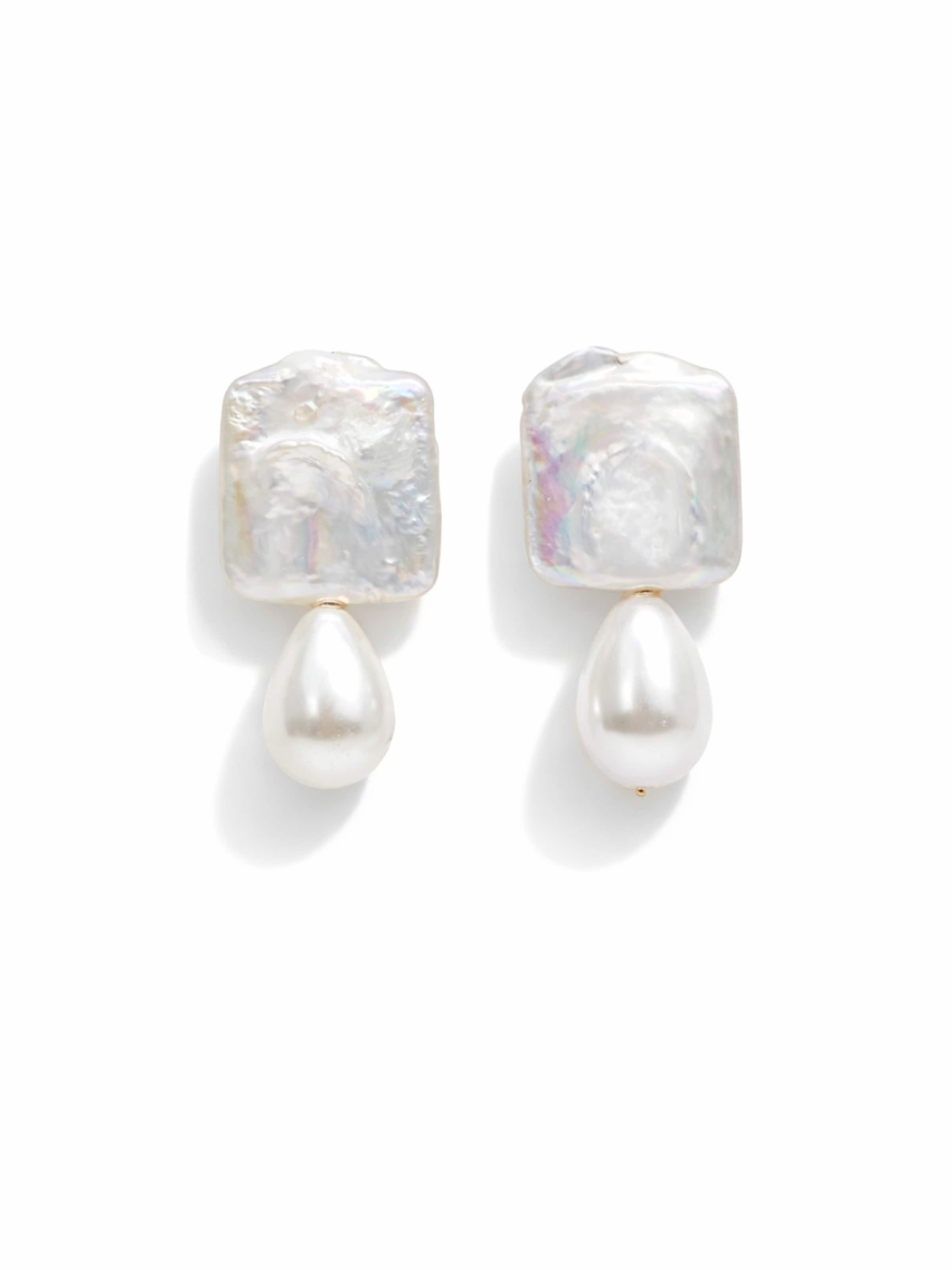 Boucles d'oreilles 'Eugénie' LA MAISON GISEL B. en blanc : devant