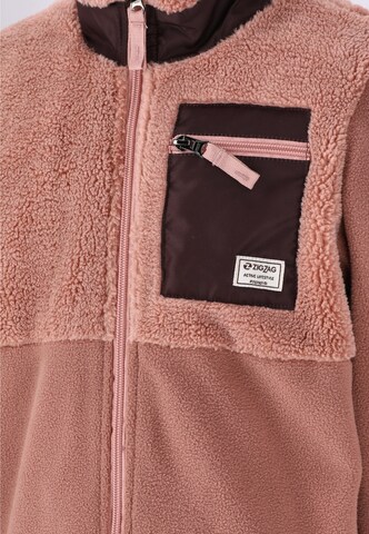 ZigZag Fleece Jacket 'Dundo' in Pink
