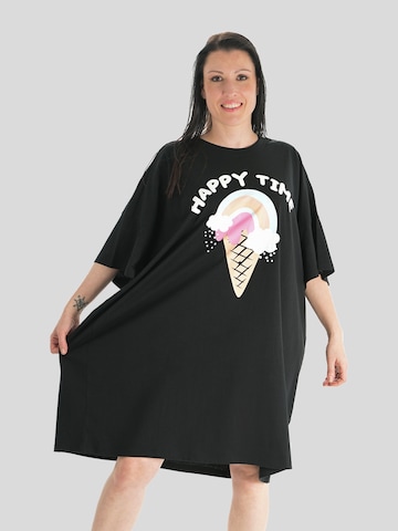 LEAFLETIC Oversizekleid‌ in Schwarz