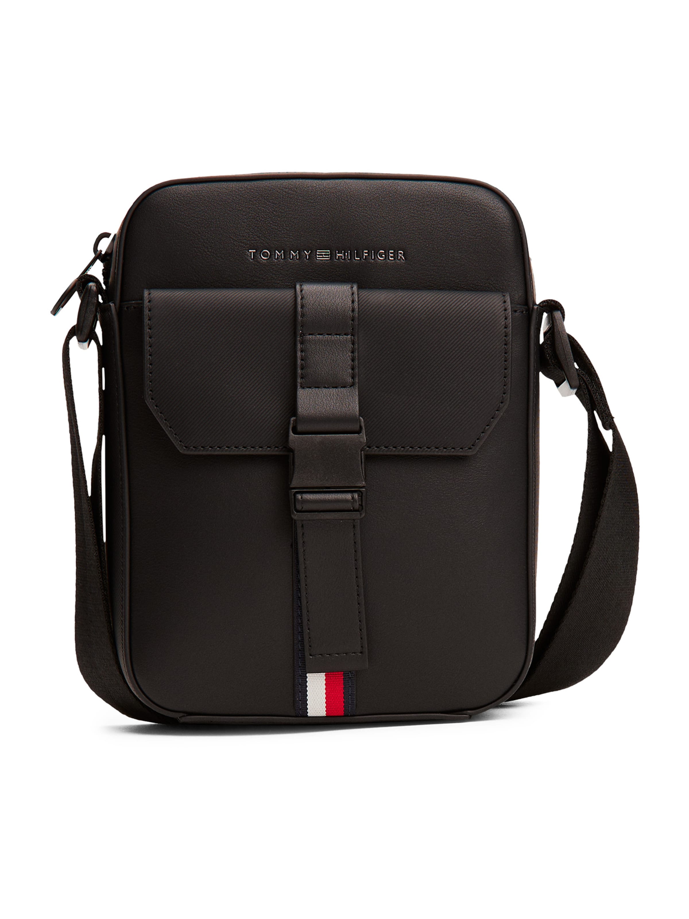 TOMMY HILFIGER Crossbody Bag 'FOUNDATION' in Black: front