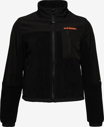 Superdry Fleece Jacket ' Hybrid Trekker' in Black: front