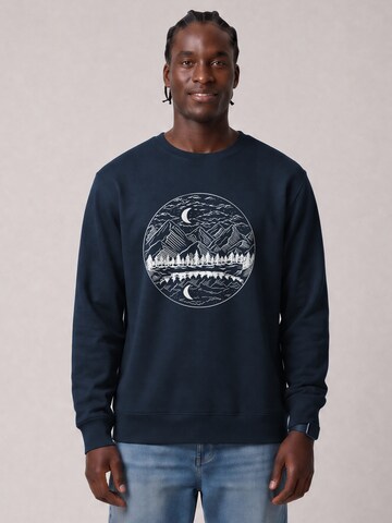 Watapparel Sweatshirt 'Mountains By Night' in Blauw: voorkant