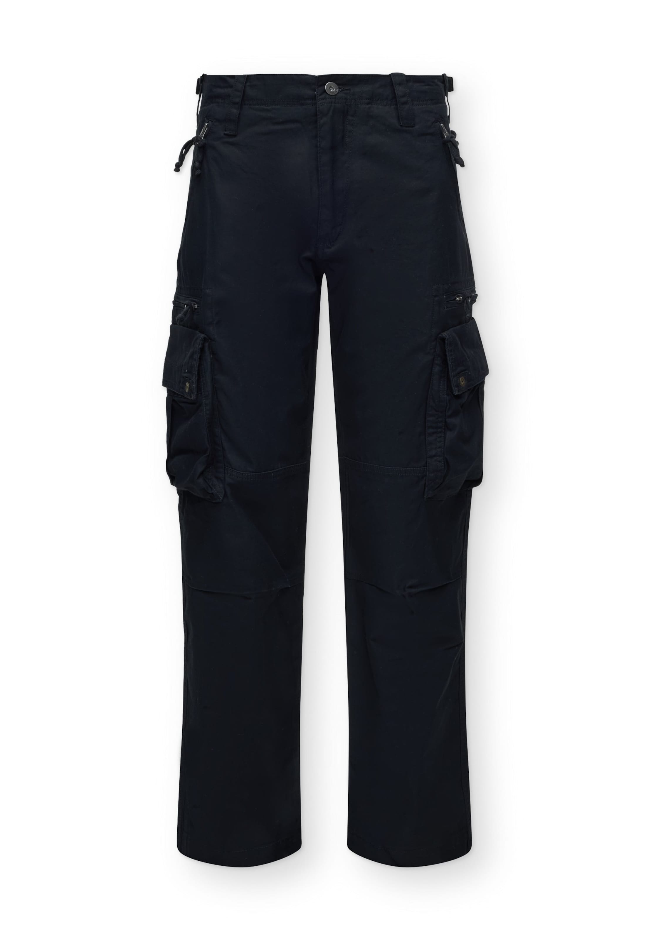 Vintage Industries - Pantalón cargo 'Rico' en negro: frente