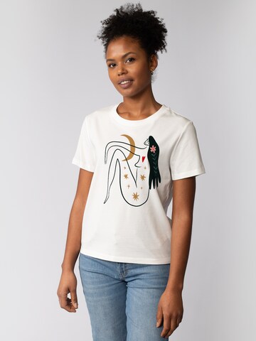 Watapparel T-Shirt 'Love And Flex' in Weiß: Vorderseite