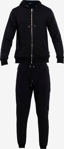 Tom Barron Tracksuit in Black: front