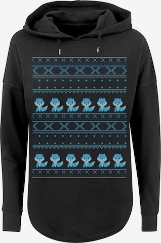 F4NT4STIC Sweatshirt 'Christmas Fuchs Weihnachten' in Black: front