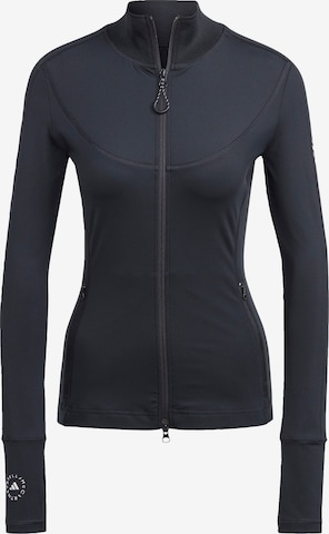 ADIDAS BY STELLA MCCARTNEY Athletic Zip-Up Hoodie 'Truepurpose Training Midlayer' in Black: front