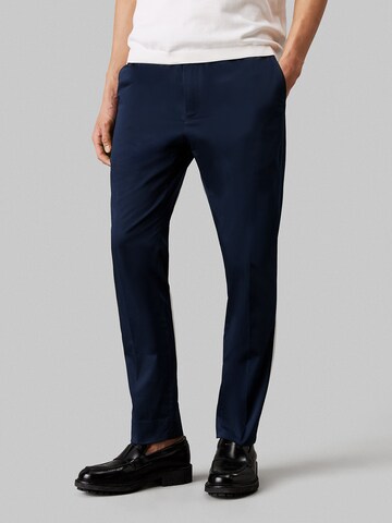 Calvin Klein Regular Trousers in Blue: front
