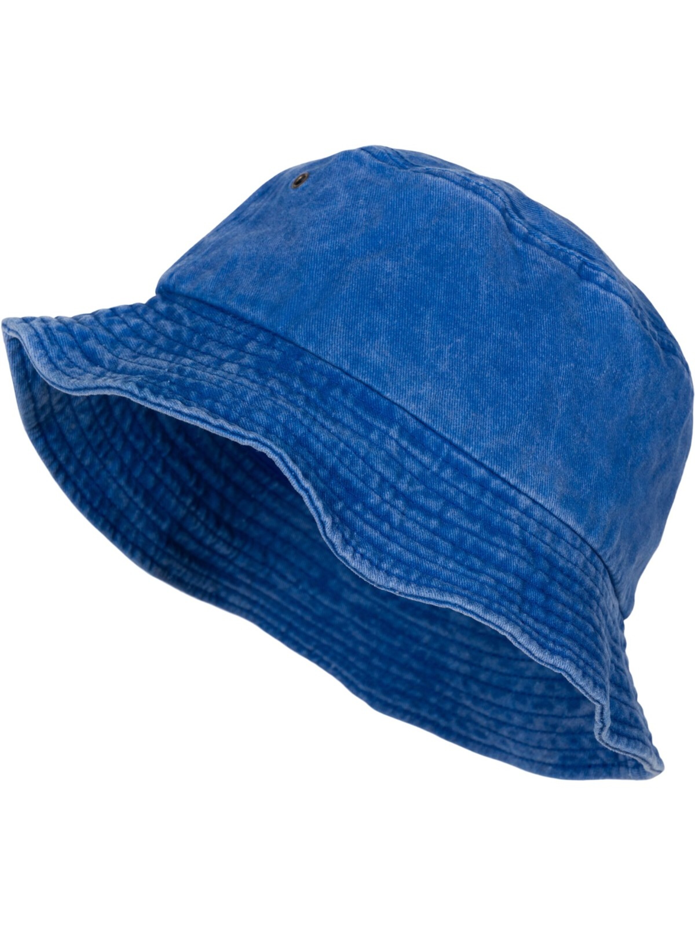 styleBREAKER Hat 'Fischerhut in Washed Optik' in Blue: front
