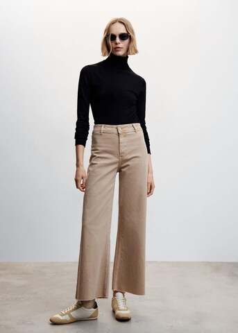 Wide leg Jeans 'Catherin' de la MANGO pe bej