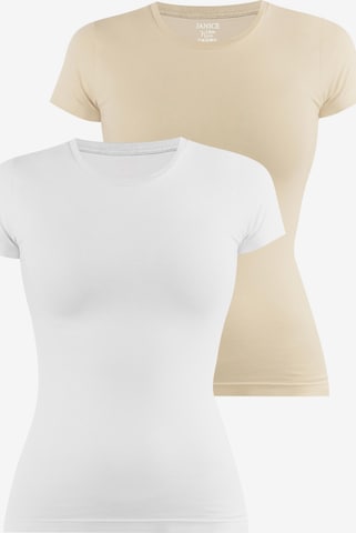 Janice Shirt 'Nice' in Beige: Vorderseite