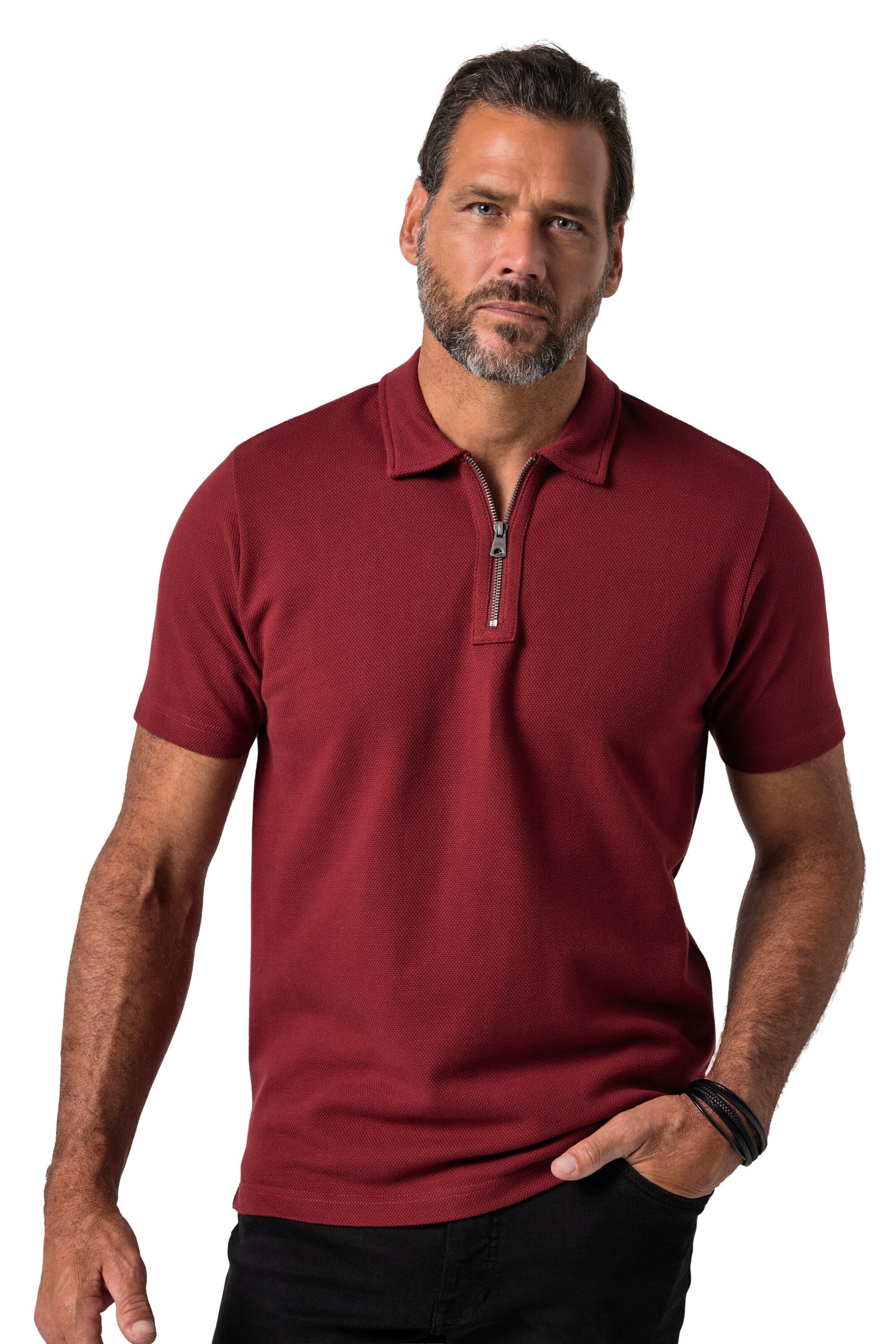 JP1880 Shirt in Rood: voorkant