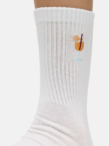 Nur Die Freizeitsocken ' Statement Socken mit Stickerei ' in Orange