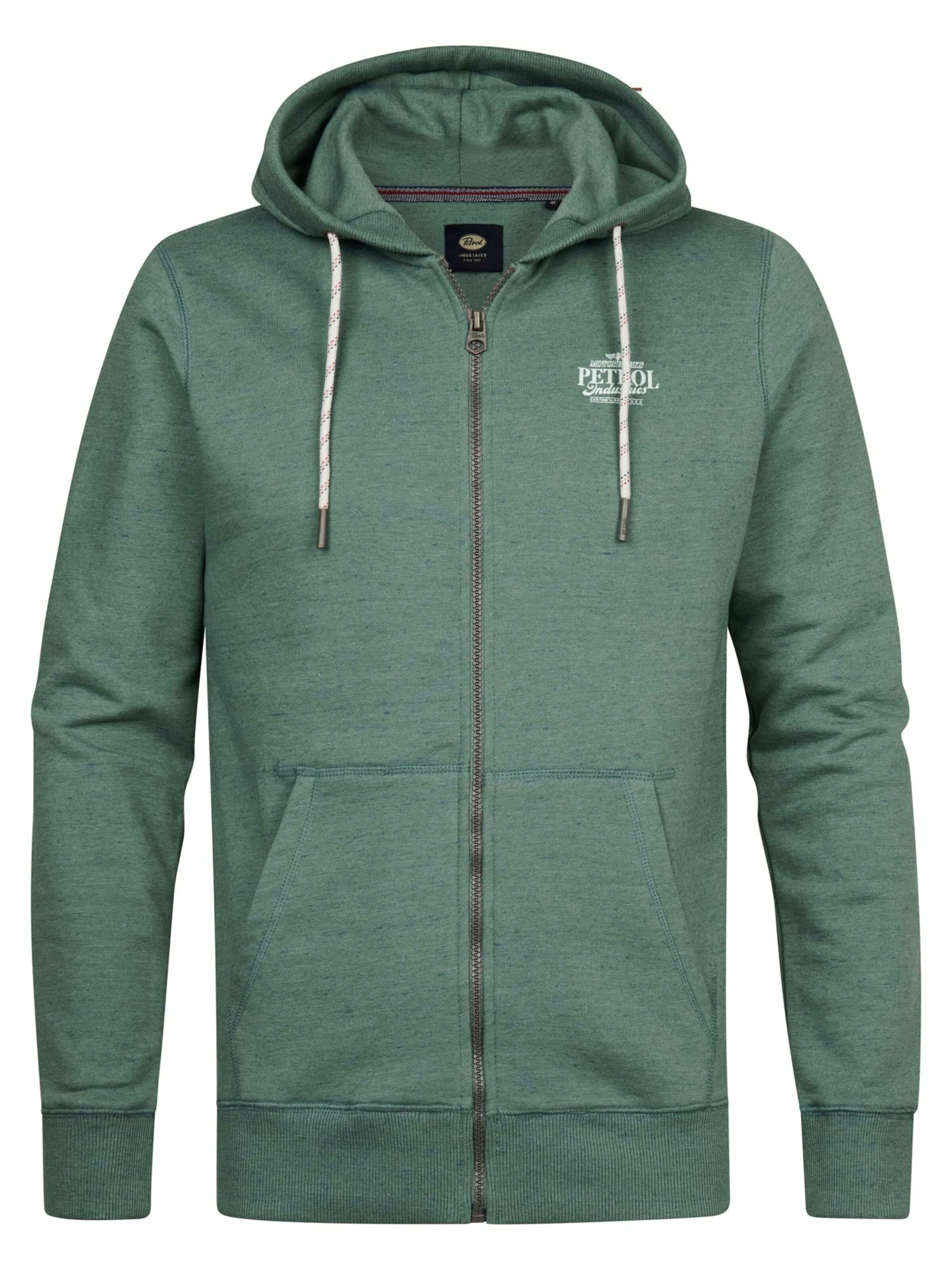 PETROL INDUSTRIES MEN Sweatvest in S in de kleur Donkergroen, Productweergave