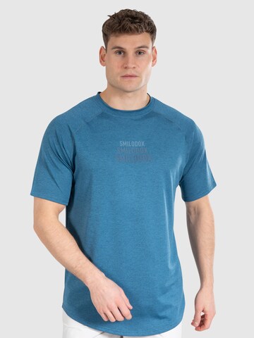 T-Shirt fonctionnel Smilodox en bleu : devant