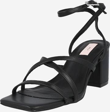 NLY by Nelly Strap Sandals in Black: front