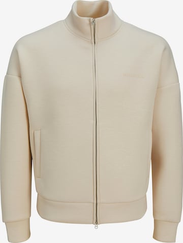 JACK & JONES - Sudadera con cremallera 'JCOKINETIC' en beige: frente