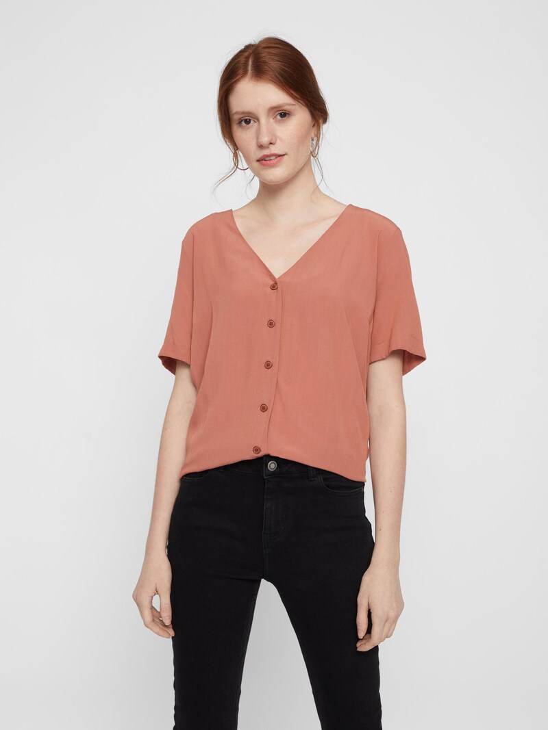 Short-sleeved Blouses PIECES Short-sleeved blouses Auburn