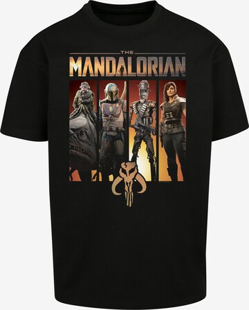 Maglietta 'Star Wars The Mandalorian Character Line Up' di F4NT4STIC in nero: frontale