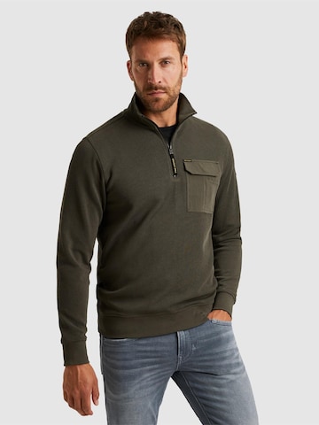 PME Legend Sweatshirt 'Pullover with half-zipper' i grøn: forside