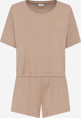 LSCN by LASCANA Short Pajama Set in Beige: front