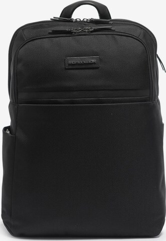 Zaino 'Zaino Momo Design Uomo Ecopelle - Chiusura Zip Tasche Organizzate' di Momo Design in nero: frontale