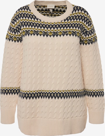 Pull-over Ulla Popken en beige : devant