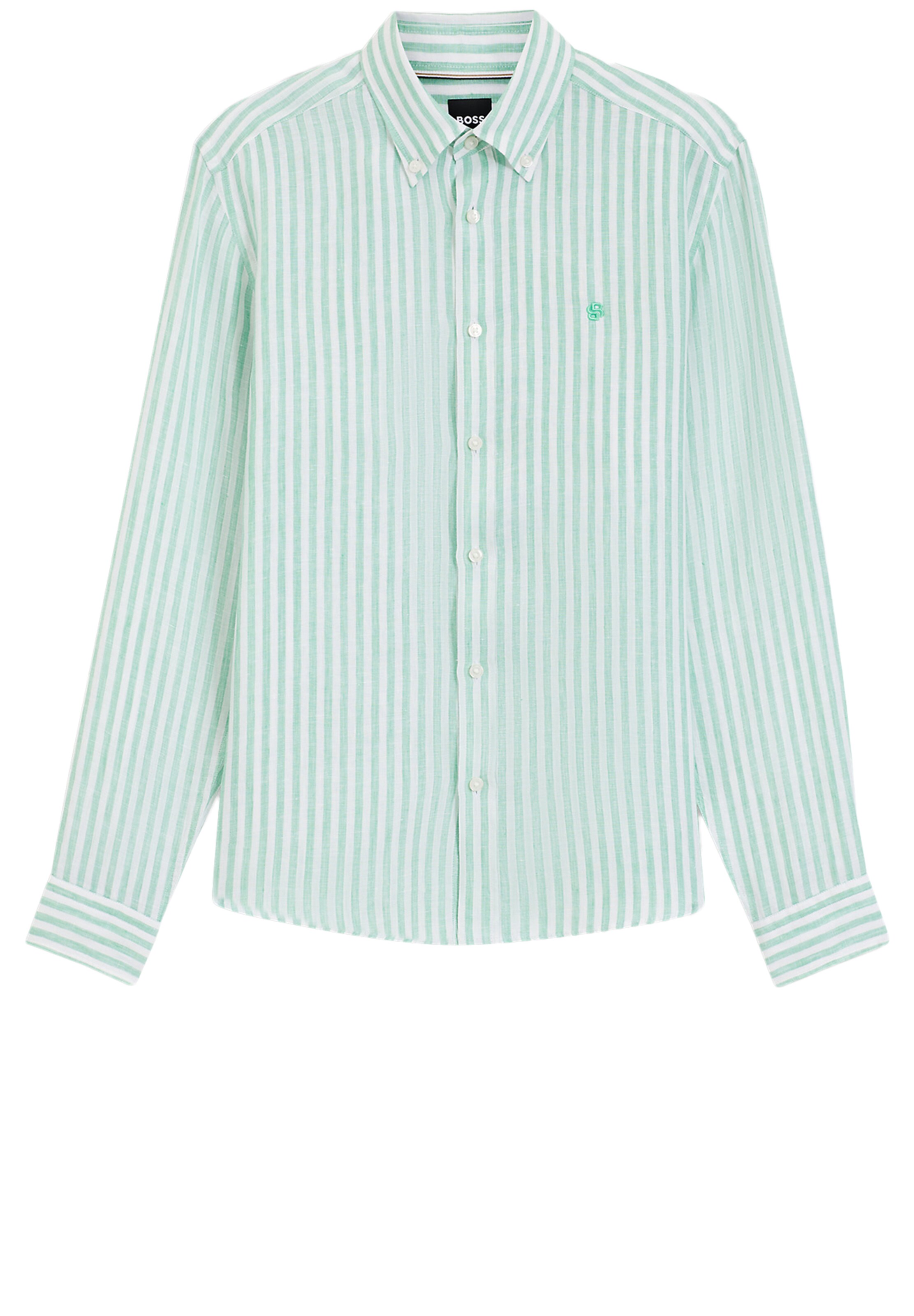 BOSS Regular fit Button Up Shirt in Green: front