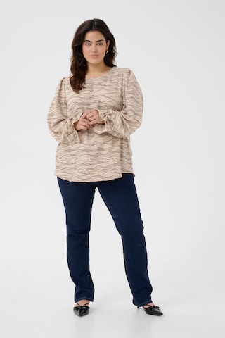 KAFFE CURVE Bluse 'Nika' in Beige